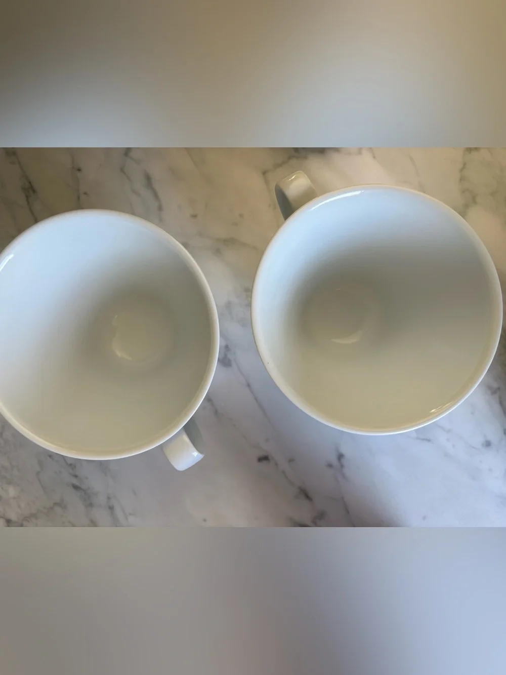 Crate&Barrel Pale Blue and White Porcelain Cloud Mugs
